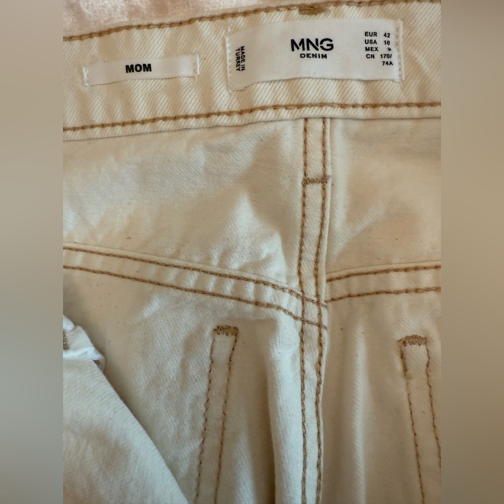 Mango MNG Denim Cream Mom Jeans